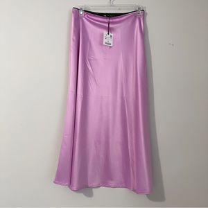 ⭕️ ZARA Skirt Maxi Pink Satin Medium